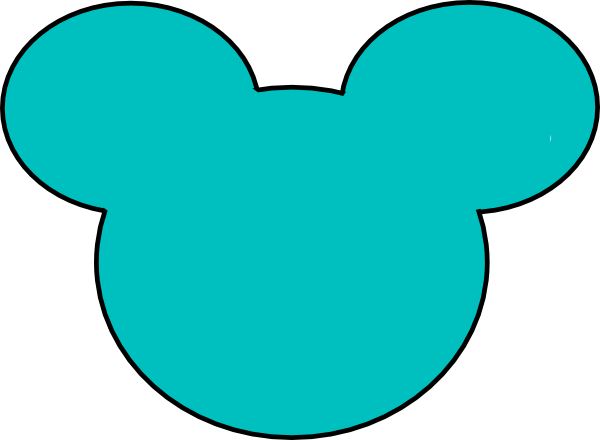 Teal Mickey Mouse Outline Clip Art At Clker Com   Vector Clip Art
