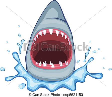 Vector Clipart Of Shark Vector   Shark Open Its Mouth Vector