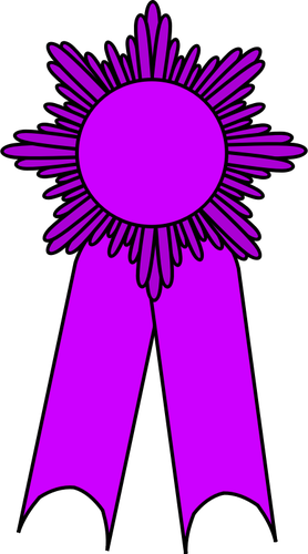 Vector Graphics Of Gold Medal With A Purple Ribbon   Public Domain