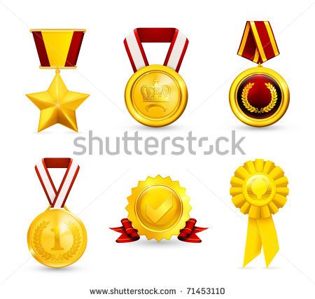 Vector Images Illustrations And Cliparts  Gold Medal Set 10eps
