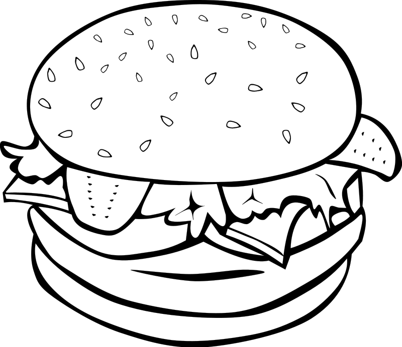 Burgers Black White Food Clipart Pictures Png 107 73 Kb