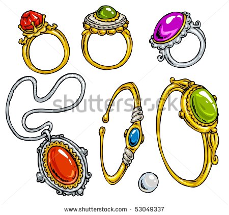 Cartoon Jewelry Clip Art Color   Stock Vector