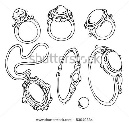 Cartoon Jewelry Clip Art   Stock Vector
