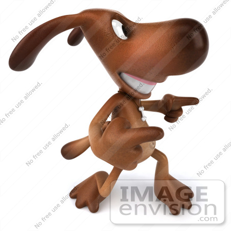 Clipart Cartoon Illustration Of A 3d Brown Dog Mascot Doing His Happy