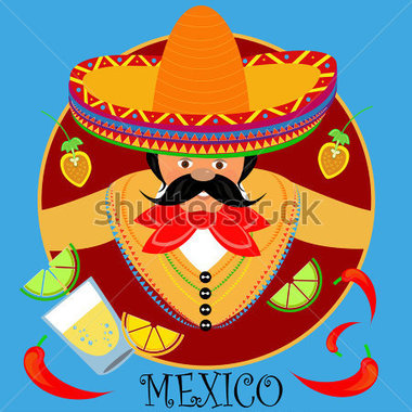 Mexican Menu Illustration Of A Cartoon Mexican Cook Showing The List