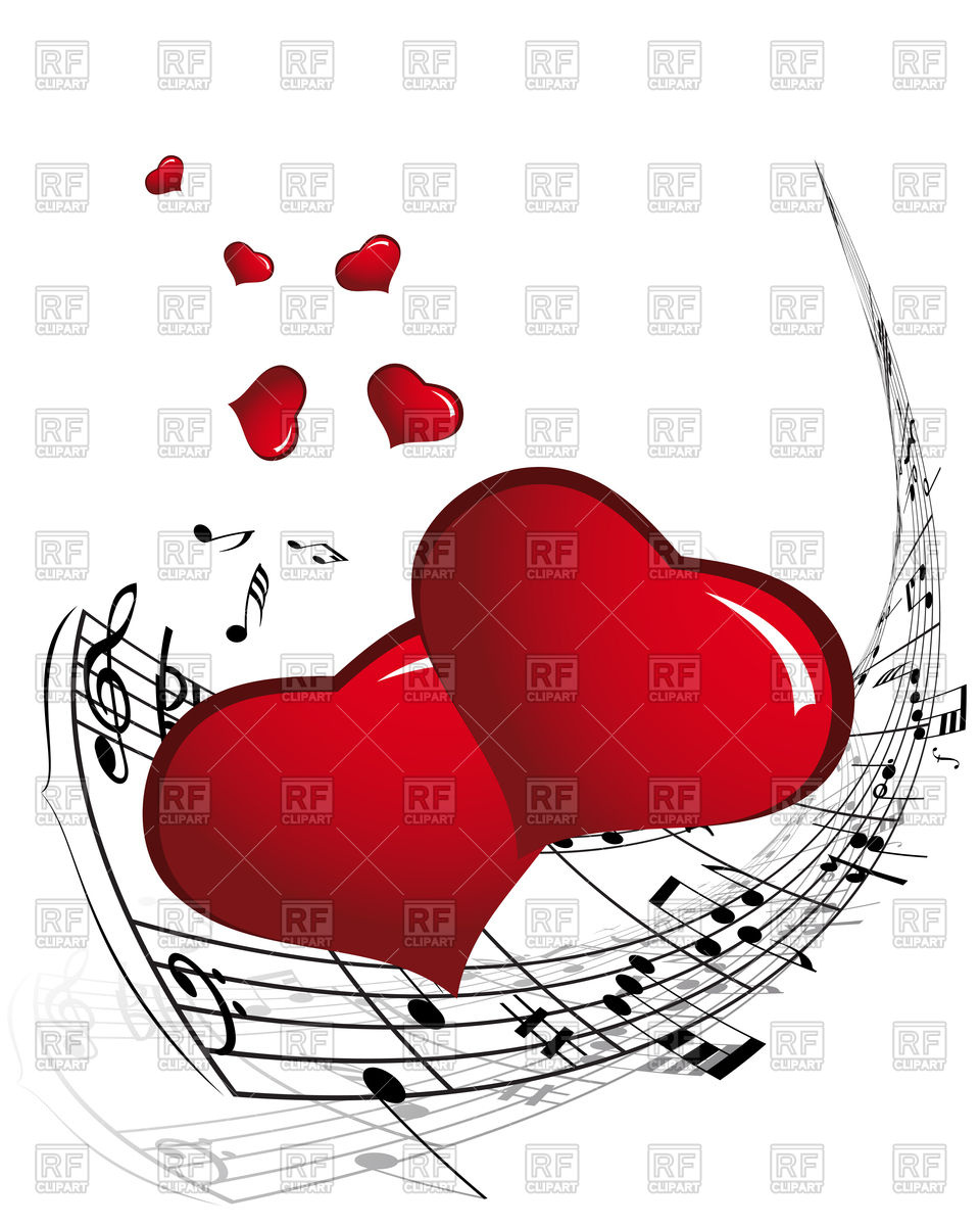 Musical Notes With Hearts 92807 Download Royalty Free Vector Clipart