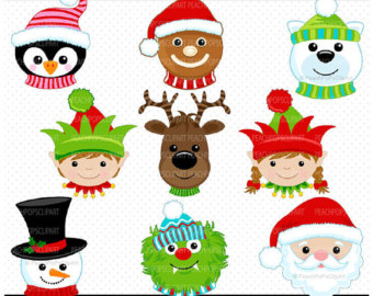 Sale   Clipart San Ta Reindeer Elf Snowman Gingerbread   Chilly Silly