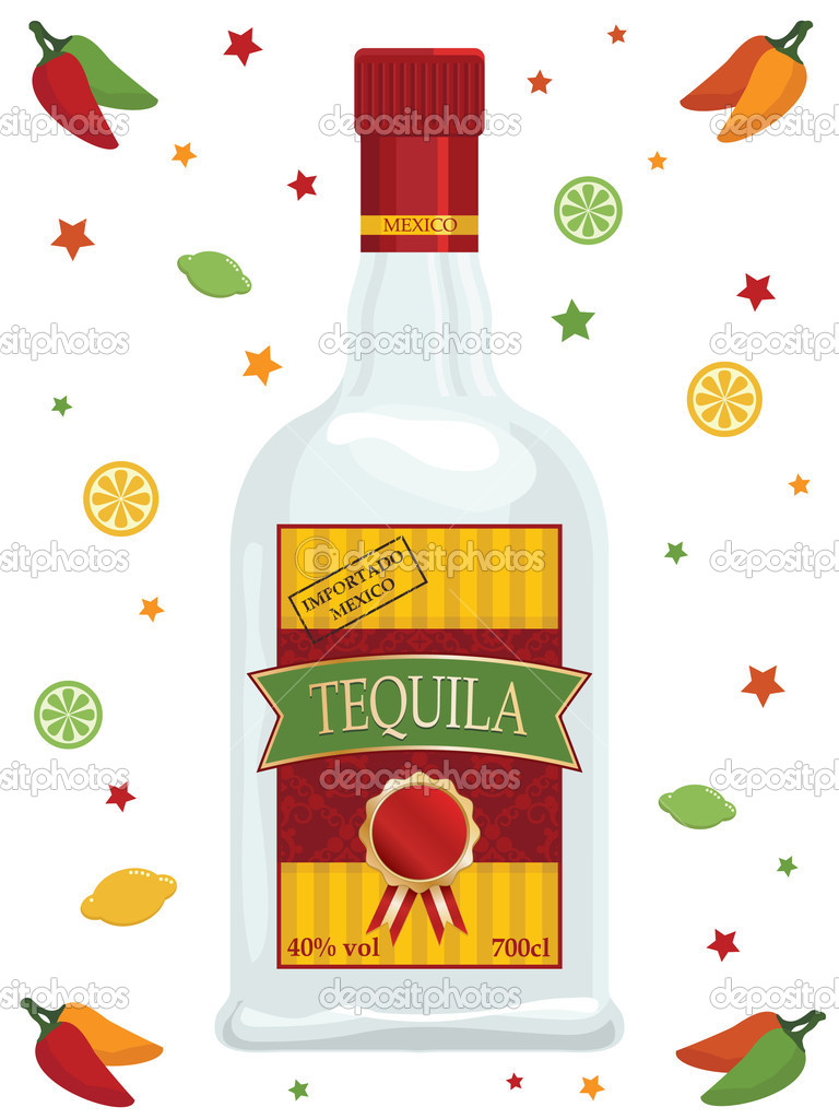 Tequila Bottle Clipart Bottle Of Tequila Isolated On