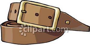 Buckle On A Brown Belt   Royalty Free Clipart Picture