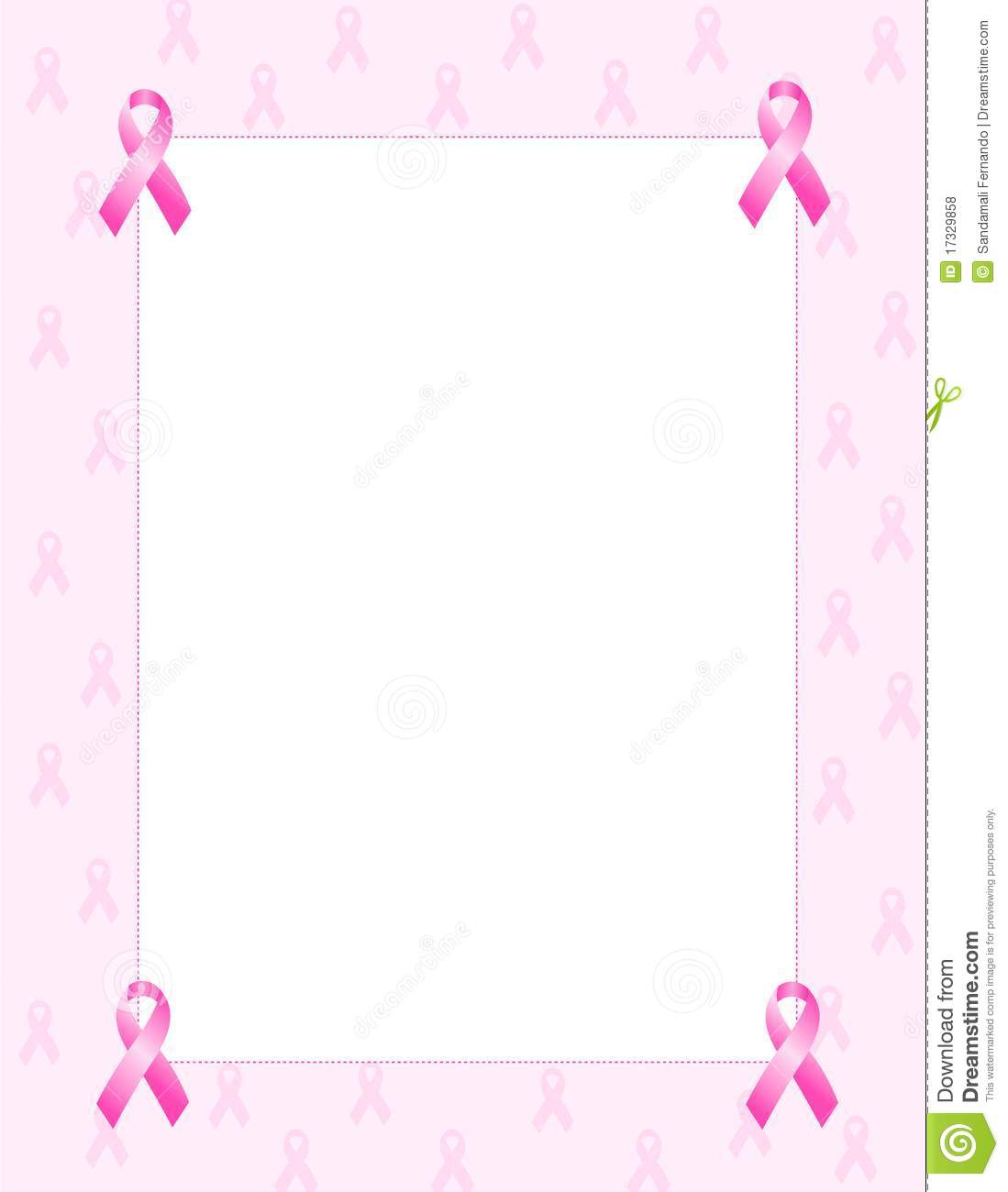 Cancer Awareness Ribbons Background   Border  Cute Pink Ribbons Frame