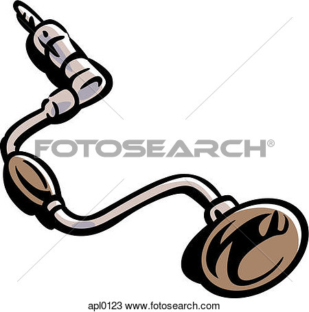 Drawing Of A Hand Drill Apl0123   Search Clipart Illustration Fine