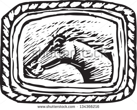 Vector Illustration Of Western Belt Buckle With Horse   Stock Vector