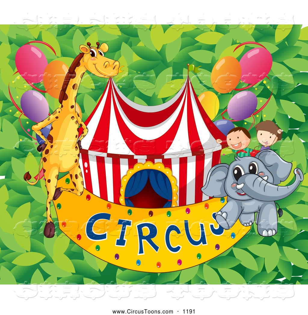 Circus Clipart Of A Children And Animals With A Big Top And Circus