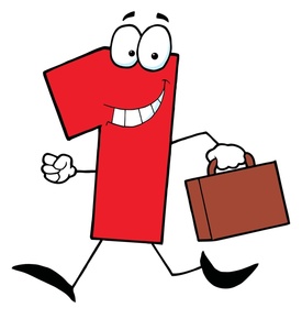 Briefcase Clipart Image  Red Cartoon Number 1 Smiling And Walking With