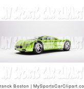 Clip Art Of A Shiny Modern Green Sports Car Facing Left By Frank