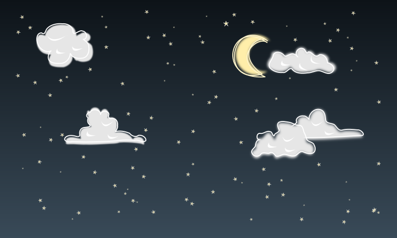 Night Sky By Yekcim   A Night Sky With Stars A Moon And Clouds