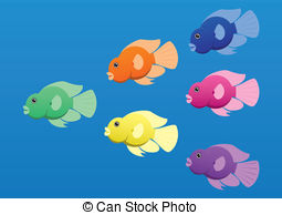 Fish   A Vector Image Of Jellybean Or Parrot Cichlid Fish In