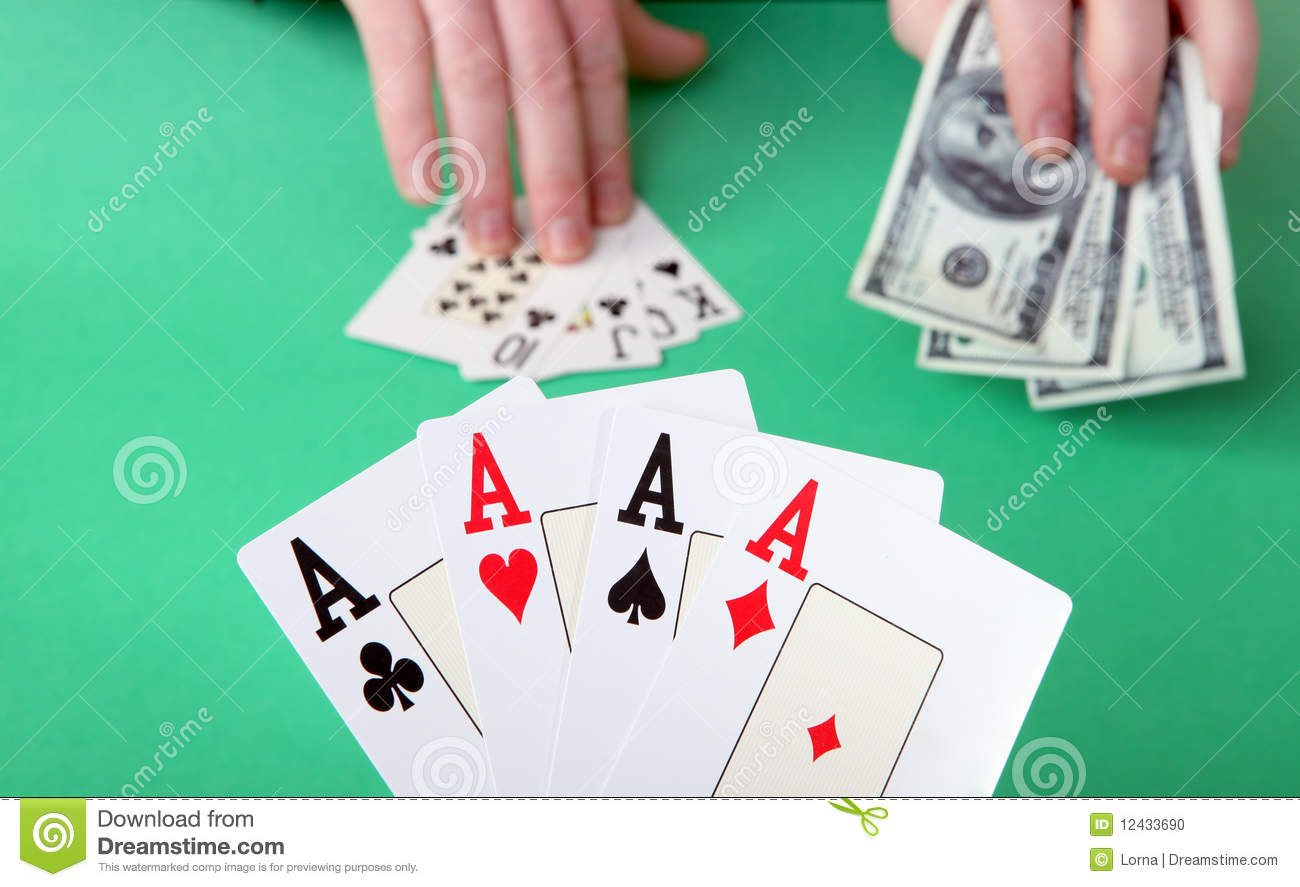 Game Of Cards Or Poker  Gambling And Winning Money Or Losing  Hand