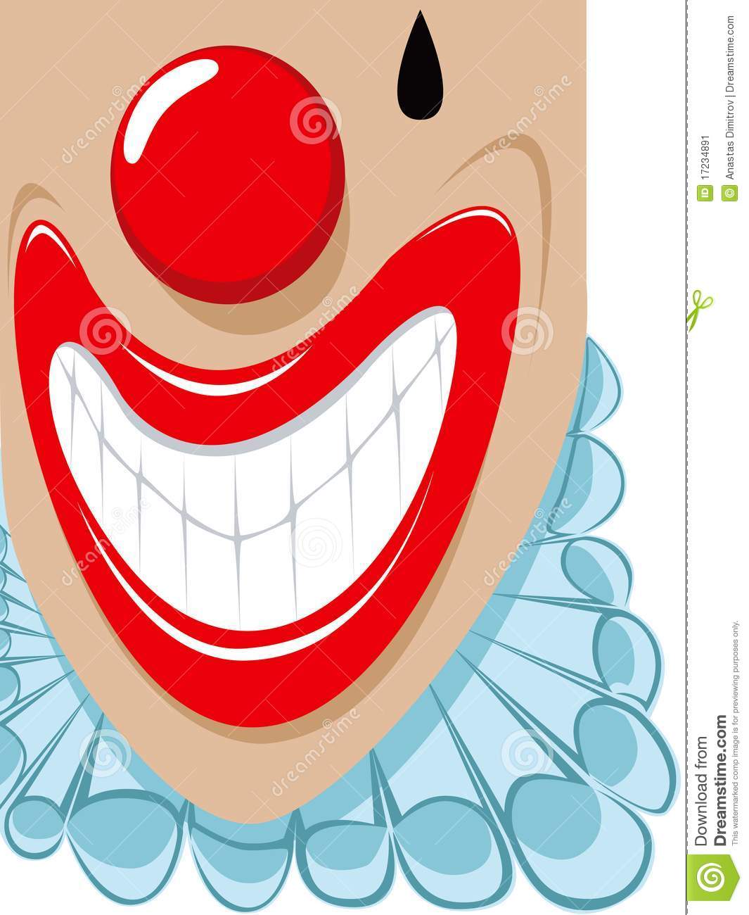 Smilling Clown With His Collar Poping Out Of The Picture Frame  Please