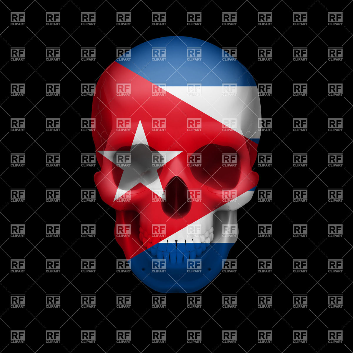 Human Skull With Flag Of Cuba Download Royalty Free Vector Clipart
