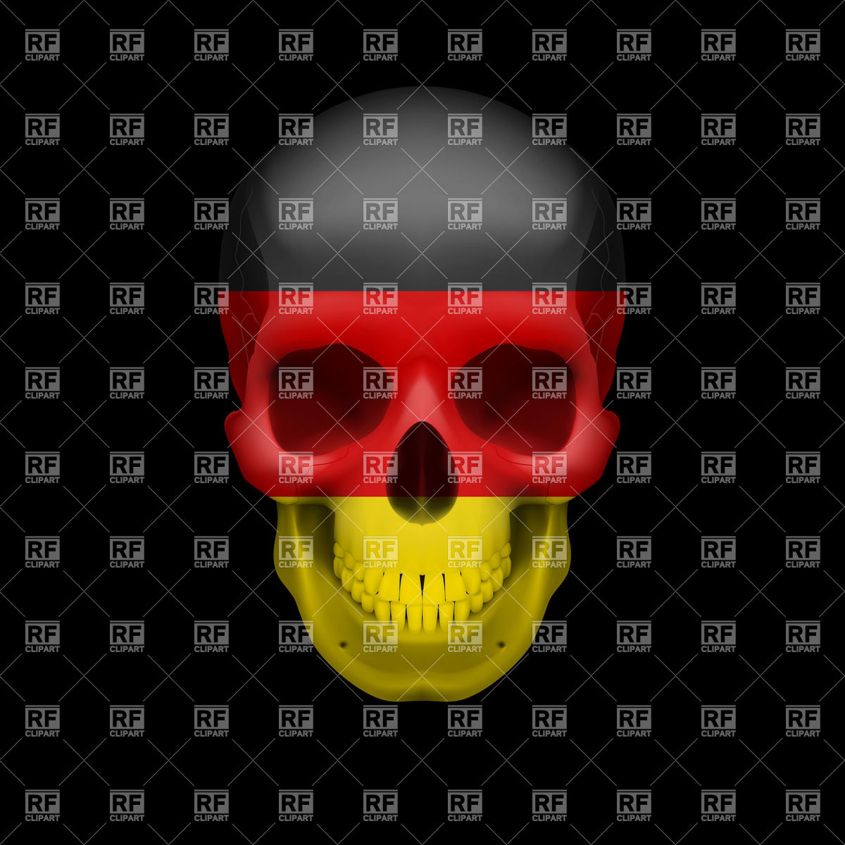 Human Skull With Flag Of Germany 35145 Download Royalty Free Vector