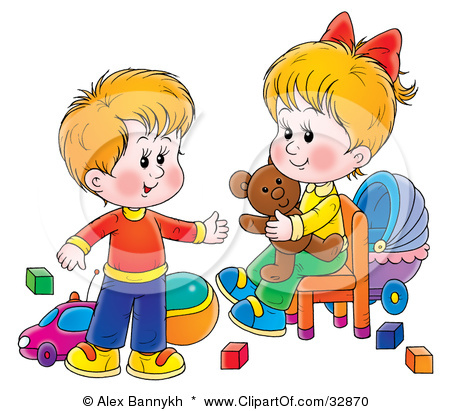 Kids Sharing Toys Clipart Children Sharing Toys Clipart