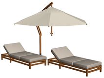 Chaise Lounge Umbrella Sand Beach Stock Vectors Illustrations