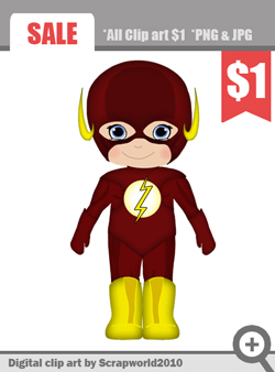 Flash Superhero Clipart For Boy