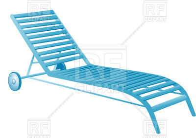 Swimming Pool Deck Chair   Blue Wheeled Chaise Longue 47951 Download