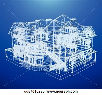 Architecture Blueprint Of A House  Eps Clipart Gg57015280   Gograph