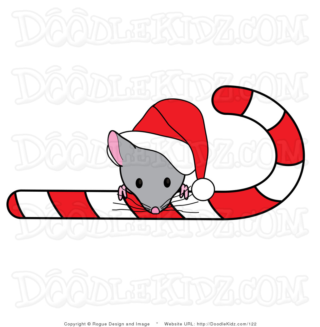 Doodle Clipart   Clip Art Illustration Of A Christmas Mouse Wearing A