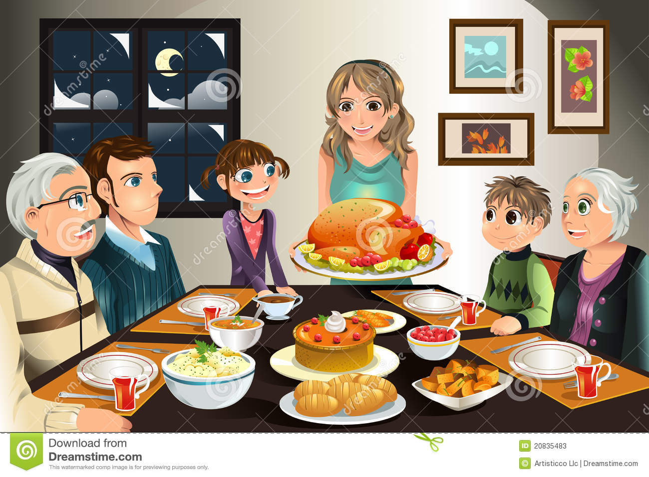 Thanksgiving Family Dinner Clipart Images   Pictures   Becuo