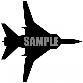 This Silhouette Of A Military Style Jet Clipart Image Is Available