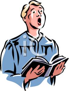 Boy Singing In A Church Choir   Royalty Free Clipart Picture