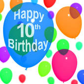 For Celebrating A 10th Or Tenth Birthday   Royalty Free Clip Art