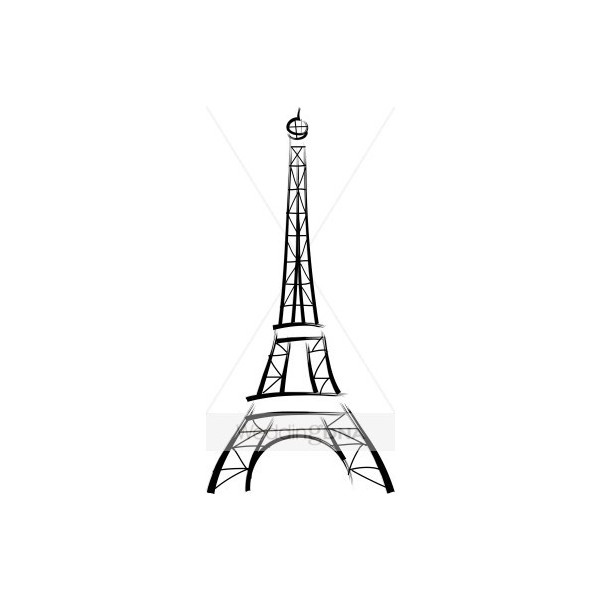 Brushstroke Eiffel Tower   Honeymoon Clipart Liked On Polyvore