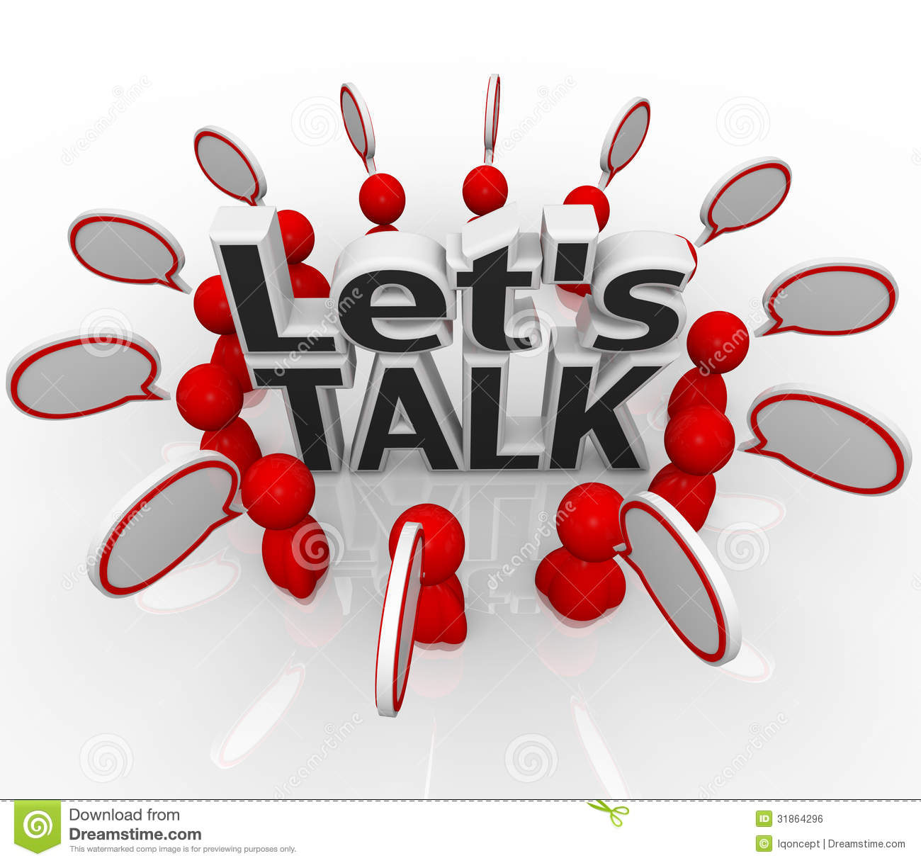 Let S Talk People Group In Circle Discuss In Speech Clouds Royalty