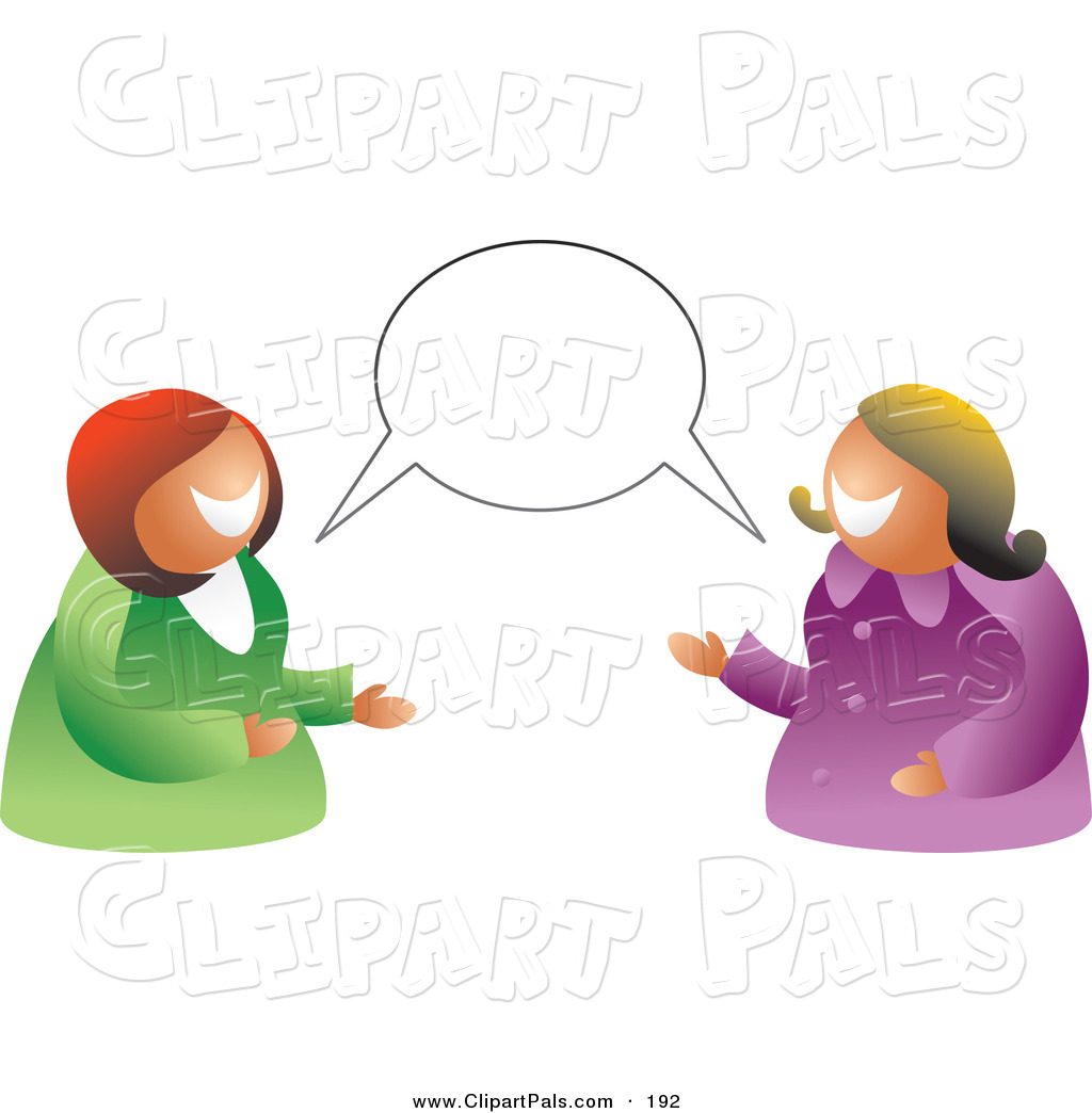 Pal Clipart Of A Pair Of Women Having A Conversation With A Blank
