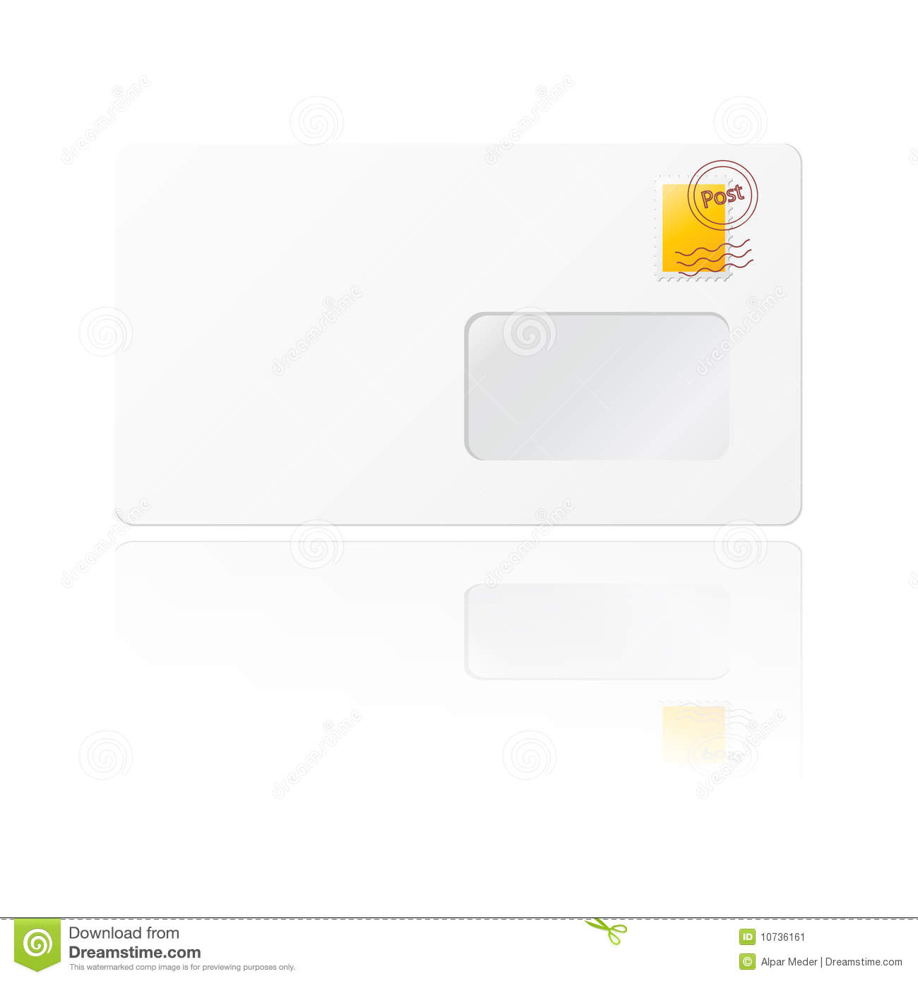 Blank Envelope With Yellow Stamp