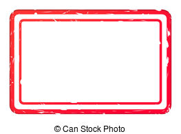 Blank Red Used Business Stamp Isolated On White Background