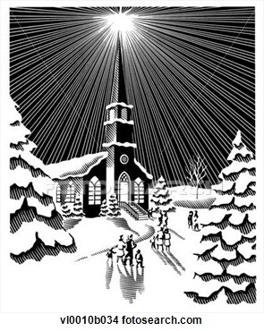Clipart   Winter Church Scene  Fotosearch   Search Clipart