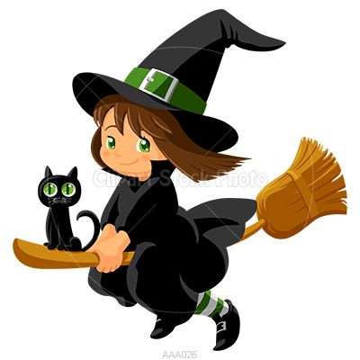 Flying Witch Halloween Baby Clip Art Cartoon Witch Witch Clipart