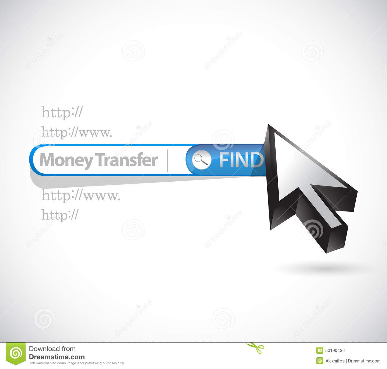 Money Transfer Search Bar Illustration Design Over A White Background