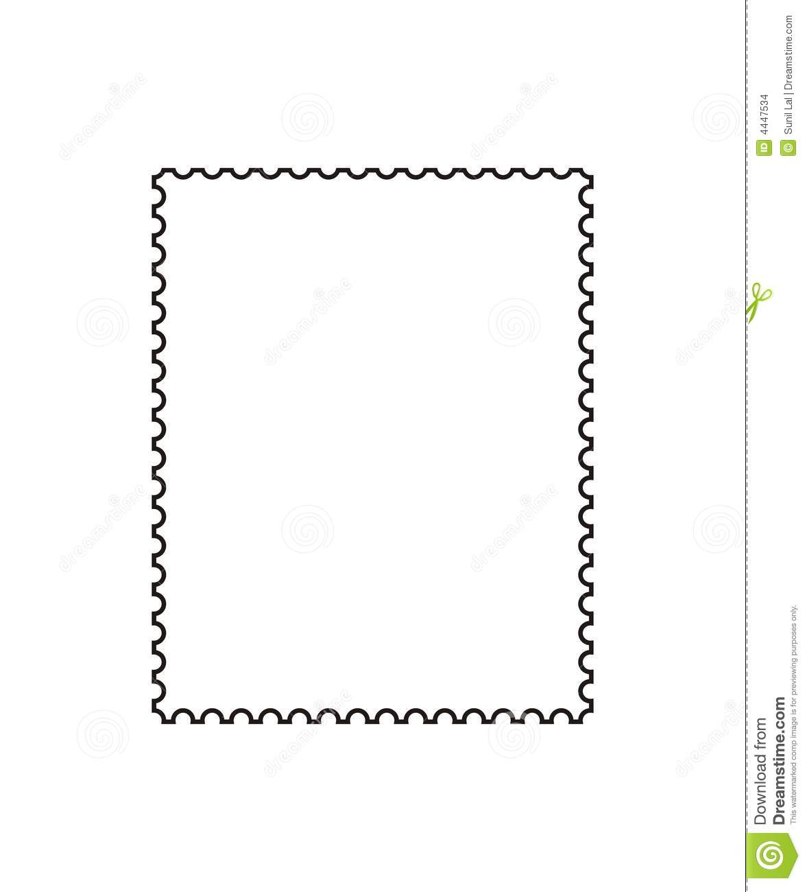 Outline Of Postage Stamp To Be Used By Designers  Vector  Format