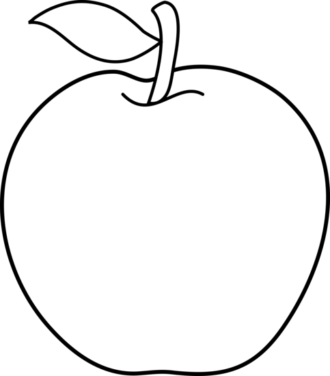 Apple Clipart Black And White Black And White Apple Fruit Png