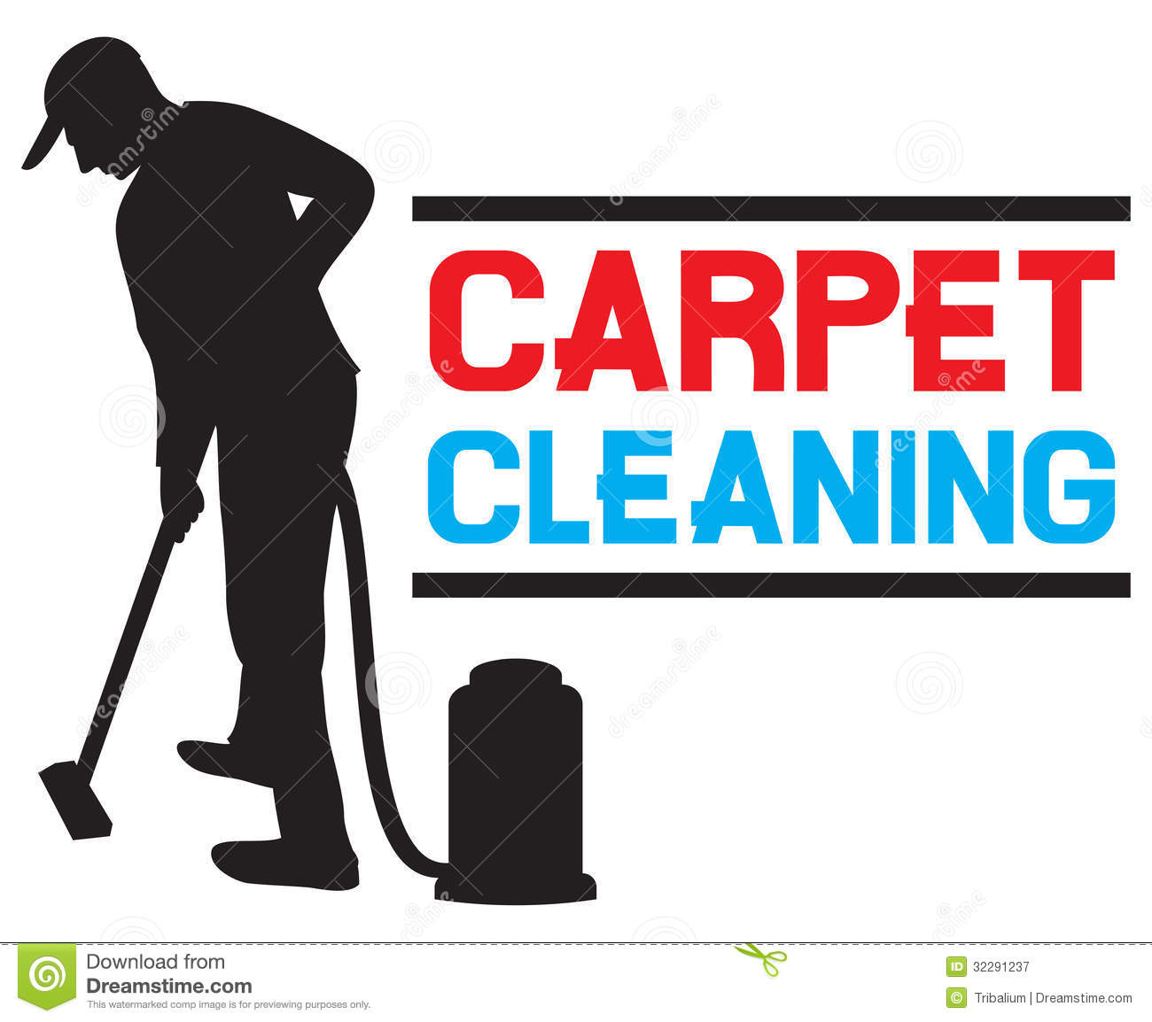 Carpet Cleaning Logo Serviceman Clipart
