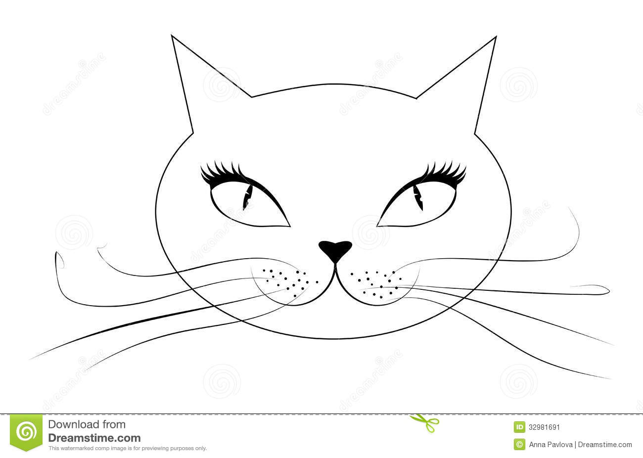 Cartoon Cat Face Stock Image   Image  32981691