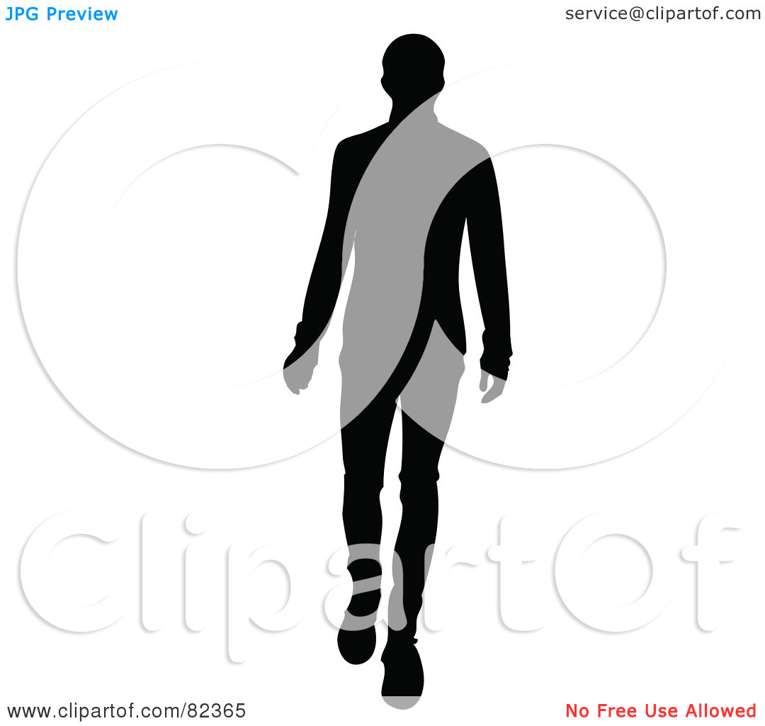 Free  Rf  Clipart Illustration Of A Black Silhouette Of A Male Model
