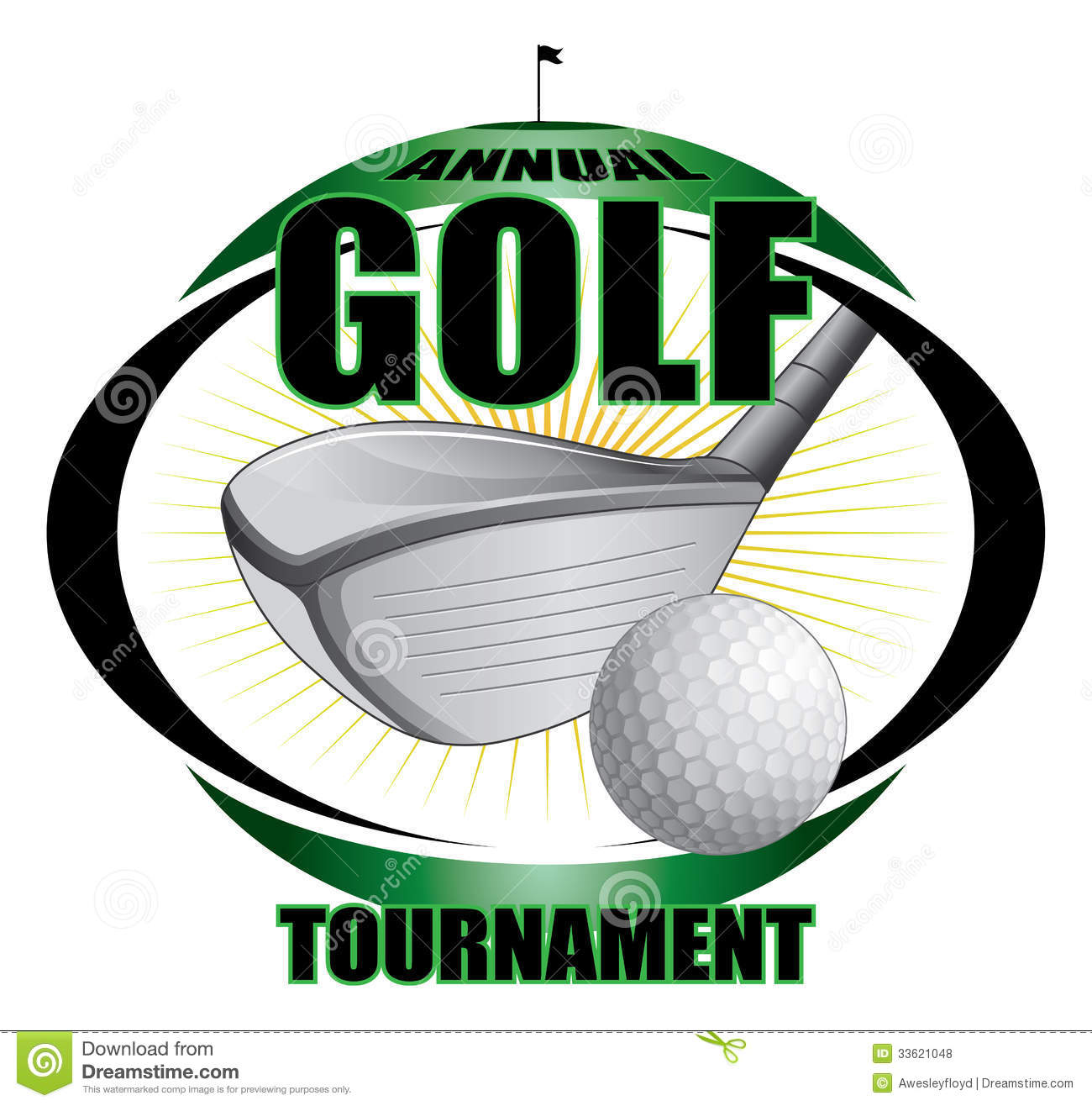 Illustration Of A Golf Tournament Design  Contains Golf Clubs And Golf