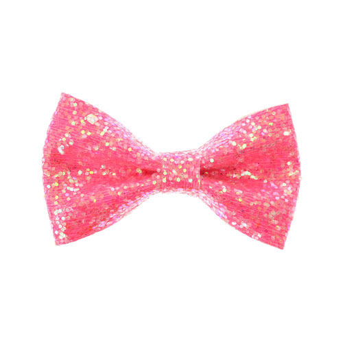 Neon Pink Glitter Small Bow Hair Clip Hair Bows Your Fave S All